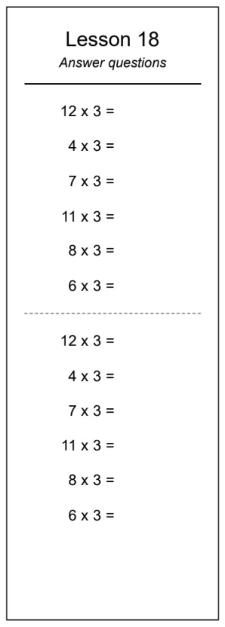 Worksheet for lesson 18